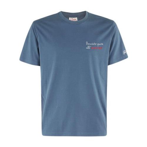 MC2 Saint Barth Broderad T-shirt för män Blue, Herr
