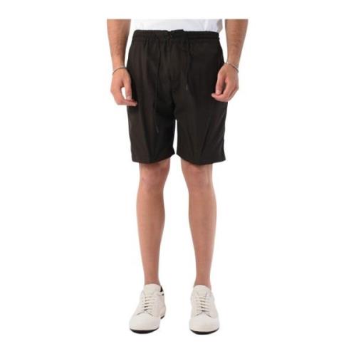 PT Torino Ull Bermuda Shorts med Elastisk Midja Brown, Herr