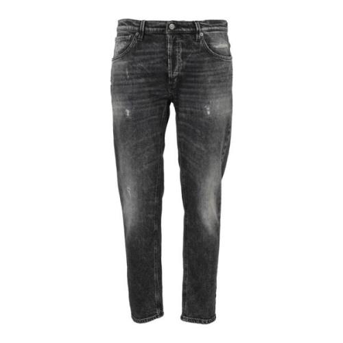 Dondup Stiliga Denim Jeans för Män Black, Herr