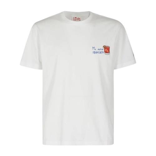 MC2 Saint Barth Broderad T-shirt för män White, Herr