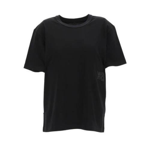 T by Alexander Wang Essentiell kortärmad T-shirt med pufflogga Black, ...