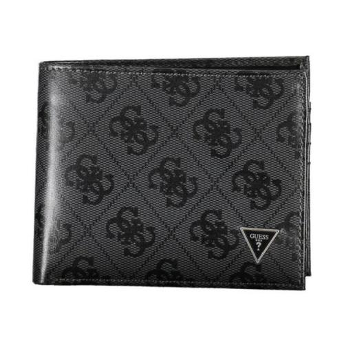 Guess Svart läderplånbok med logodetaljer Black, Herr