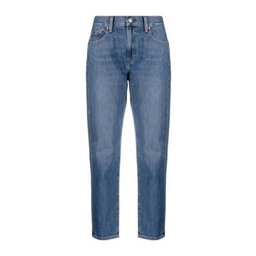 Polo Ralph Lauren Grå Straight Jeans Casual Stil Blue, Dam