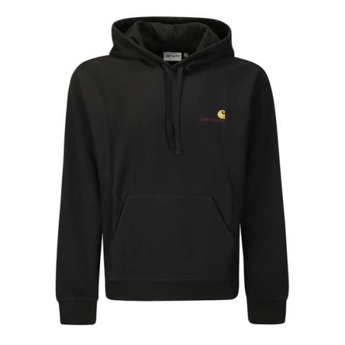 Carhartt Wip Svart huvtröja med klassiskt främre logotyp Black, Herr