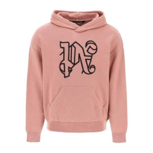 Palm Angels Monogram Stickad Tröja Pink, Herr