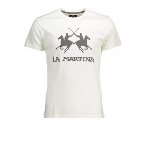 La Martina Stilig Logo Print Bomull T-shirt White, Herr