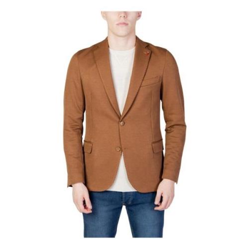 Mulish Brun Knäppt Blazer för Män Brown, Herr