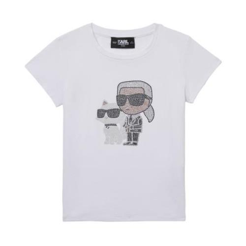Karl Lagerfeld Kortärmad T-shirt med rund hals White, Dam
