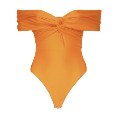 Andamane Orange Crossover Bardot Bodysuit Tillverkad i Italien Orange,...