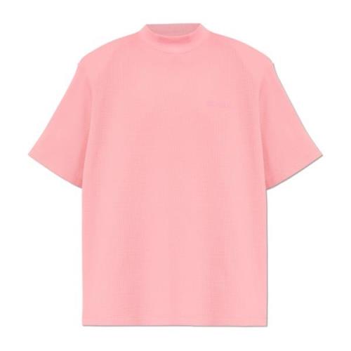 The Attico T-shirt med logotyp Pink, Dam