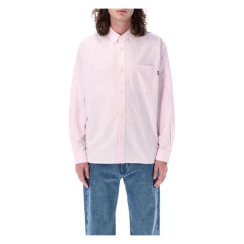 Awake NY Rosa Broderad Oxford Skjorta Pink, Herr