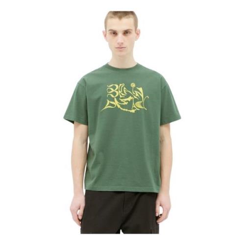 Brain Dead Grafiskt Tryck Bomull T-shirt Green, Herr