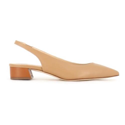 Fabio Rusconi Pekad Tå Slingback Klackar Beige, Dam