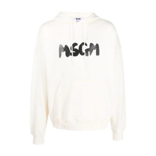 Msgm Ivory Sweater Beige, Herr