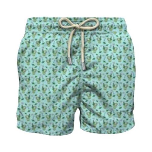 MC2 Saint Barth Mäns Strand Shorts Micro Mönster Multicolor, Herr