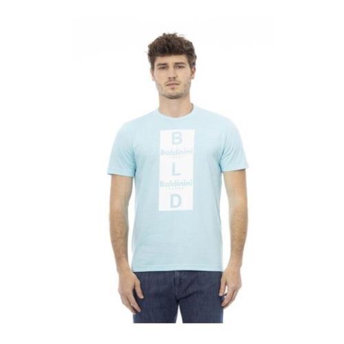 Baldinini Stilren Blå T-shirt med Fronttryck Blue, Herr