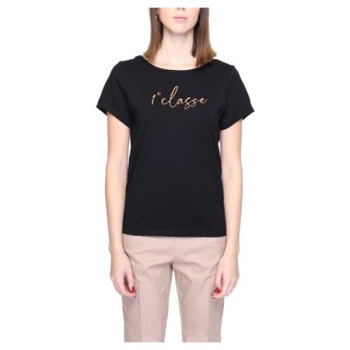 Alviero Martini 1a Classe Svart Tryckt Dam T-shirt Korta ärmar Black, ...