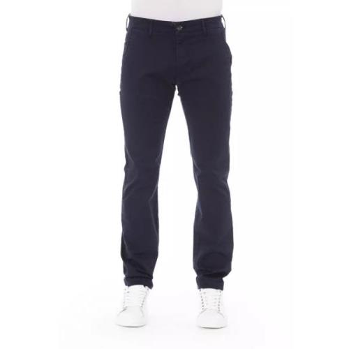 Baldinini Blå Bomulls Chino Byxor Blue, Herr