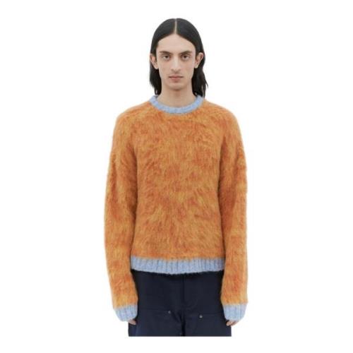 Brain Dead Marled Alpaca Crewneck Sweater Orange, Herr