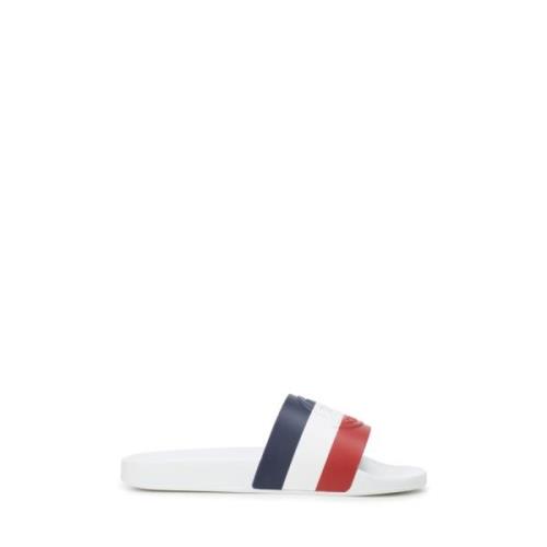 Moncler Vita Platta Slide Skor Klassisk Silhuett White, Herr