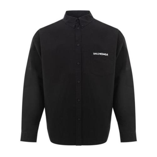 Balenciaga Stilren Bomullsskjorta för Män Black, Herr