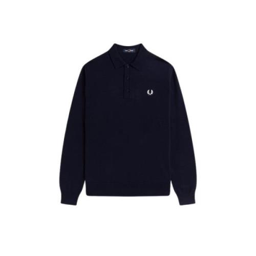 Fred Perry Långärmad Pikétröja Blue, Herr