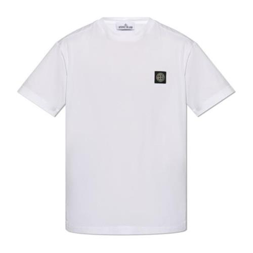 Stone Island T-shirt med logopatch White, Herr