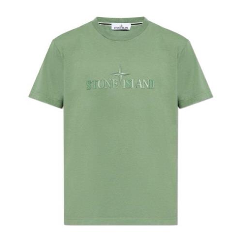 Stone Island T-shirt med logotyp Green, Herr