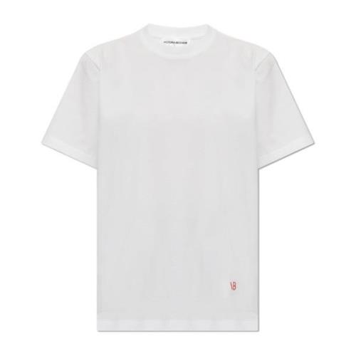 Victoria Beckham T-shirt med logotyp White, Dam