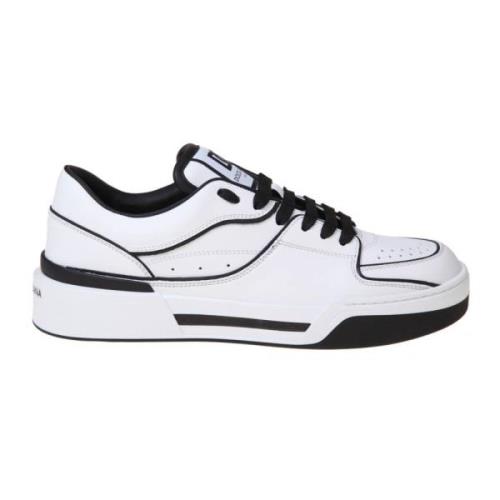 Dolce & Gabbana Vit/svart kalvskinn sneakers snörning White, Herr