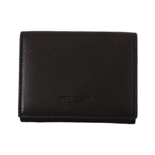 Dolce & Gabbana Svart Läder Trifold Multi Kit Black, Herr