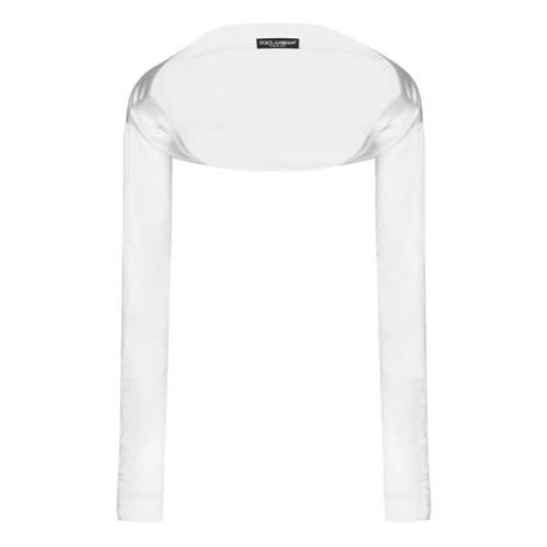 Dolce & Gabbana Satin Shrug Top White, Dam