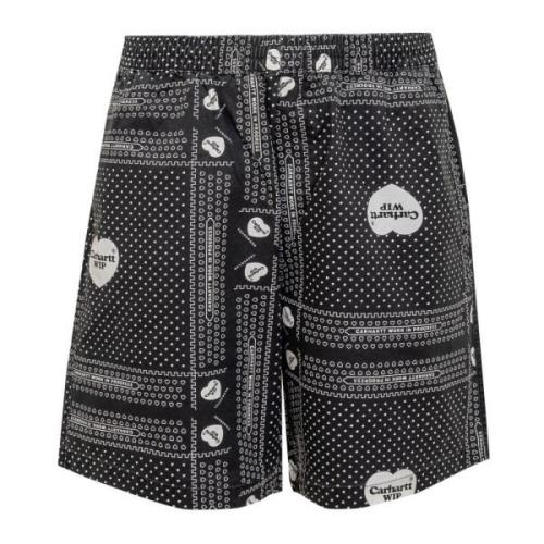 Carhartt Wip Hjärta Bandana Svart Bomull Shorts Black, Herr