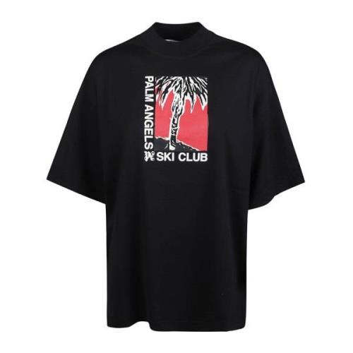 Palm Angels Ski Club Oversize T-shirt Black, Dam