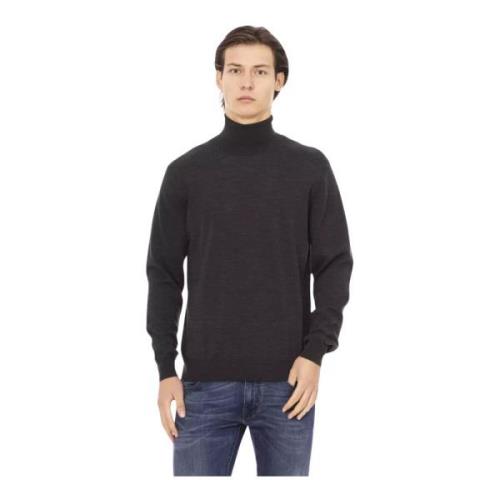 Baldinini Brun Turtleneck Sweater med Monogram Brown, Herr