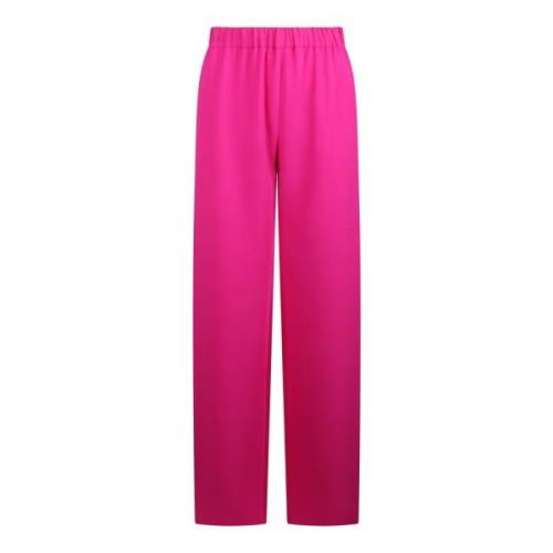 Valentino Garavani Silk Jersey Wide Leg Byxor Pink, Dam