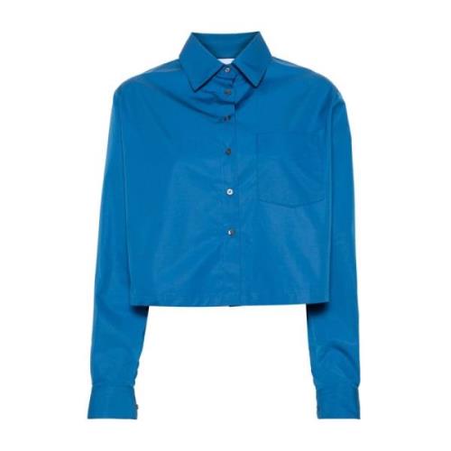 Aspesi Blå Bomullsskjorta med Veck Blue, Dam