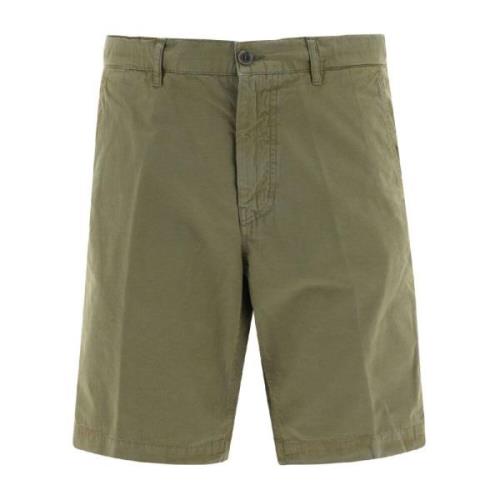 Aspesi Militär Chino Bermuda Shorts Dragkedja Knapp Green, Herr