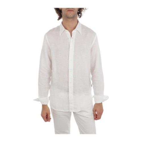 Woolrich Linneskjorta 8041 Stiligt Avslappnat Plagg White, Herr