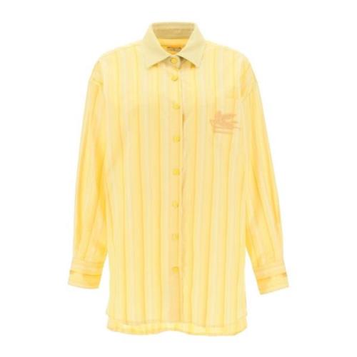 Etro Randig Mini Skjortklänning Yellow, Dam