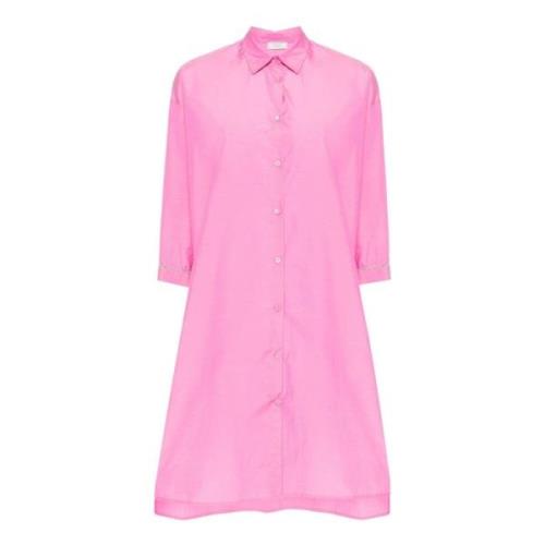 Peserico Rosa Bomull Skjortklänning Poplin Pink, Dam