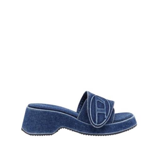 Diesel Denim Logo Sandal 5414 Blue, Dam