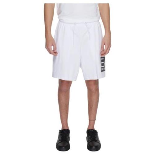 Emporio Armani EA7 Spetsiga Bomullsshorts White, Herr