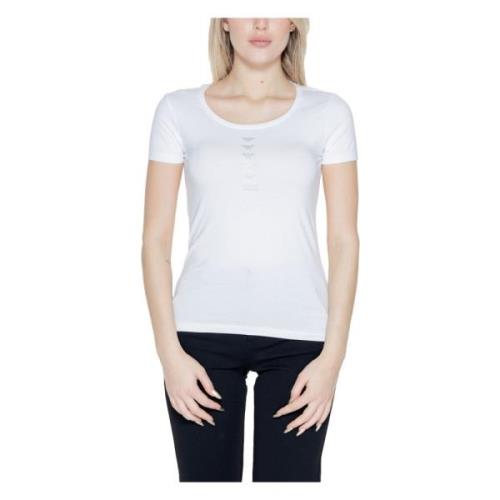 Emporio Armani EA7 Vit Tryckt T-shirt Korta ärmar White, Dam