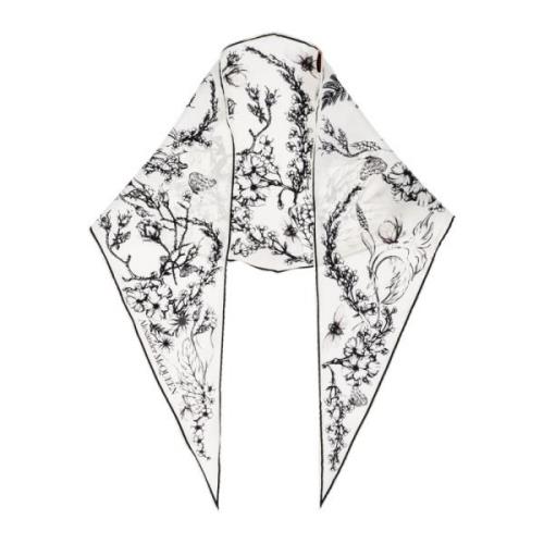 Alexander McQueen Sidenscarf White, Dam