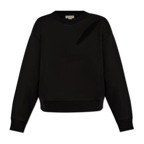 Alexander McQueen Sweatshirt med logotyp Black, Dam