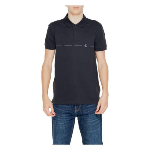 Calvin Klein Jeans Svart Enkel Polo Korta ärmar Black, Herr