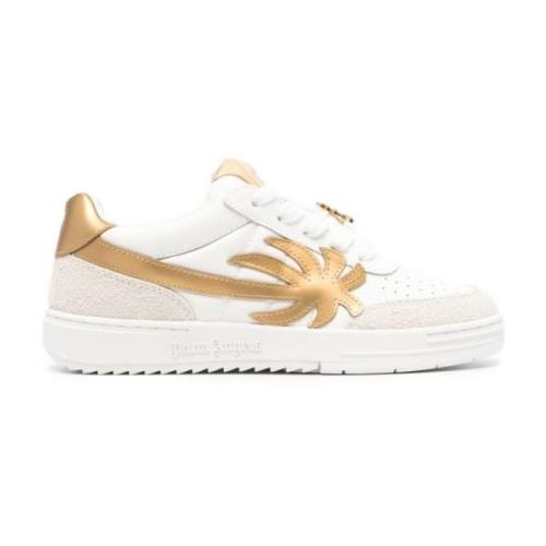 Palm Angels Vita Sneakers med Guldtonsdetaljer White, Dam