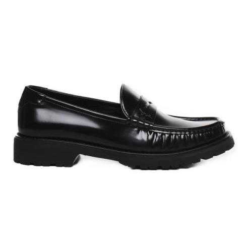 Saint Laurent Svarta Almond Tip Monogram Loafers Black, Herr