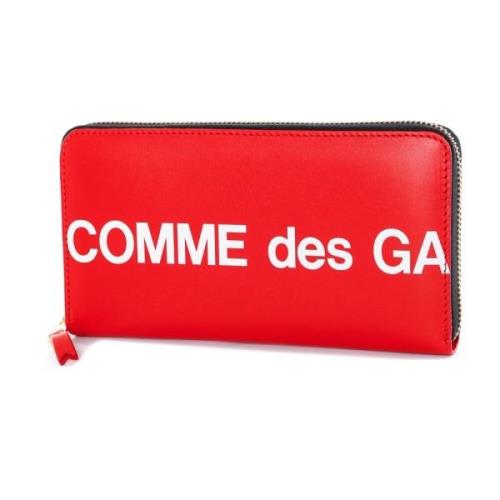 Comme des Garçons Logo Print Dragkedja Plånbok Red, Herr